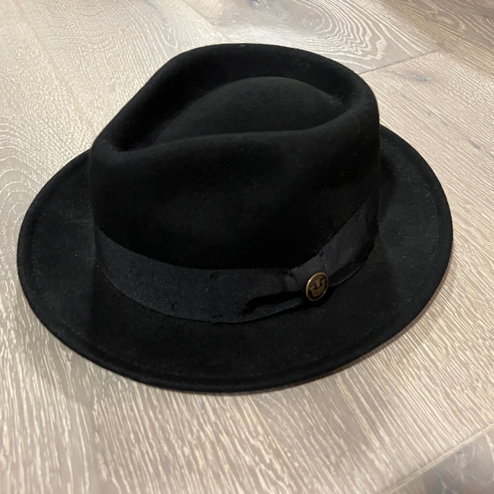 Goorin Bros Charlestowne Wool Pork Pie Fedora Hat in black